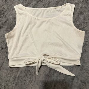 Simple White Tie Crop Top